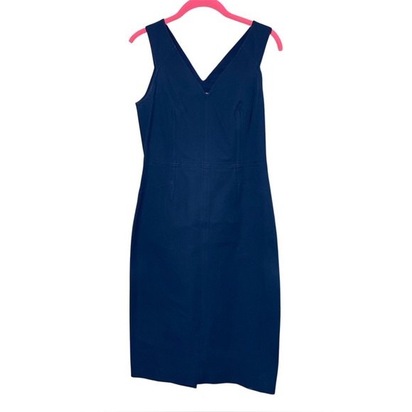 Banana Republic Navy Blue V-Neck Classic Sheath Dress Womens 4 Business Casual - Picture 2 of 5
